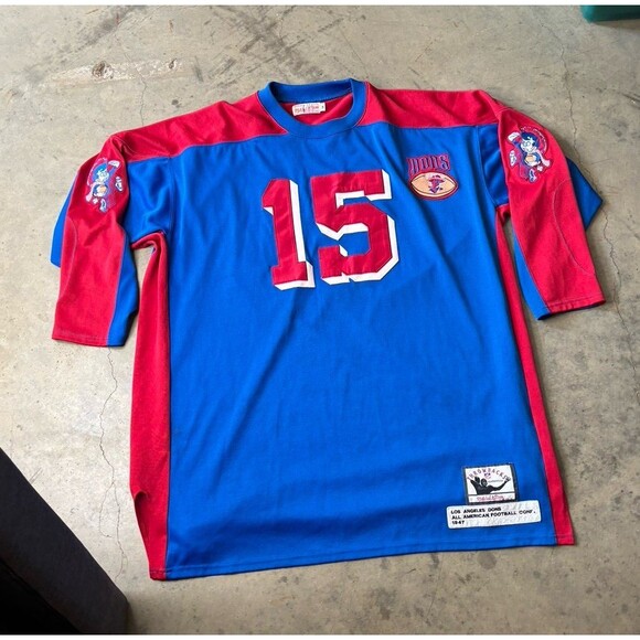 Retro Los Angeles Dons Football Jersey Size 58 Mitchell & Ness Blue 1947 #15 - Picture 1 of 11
